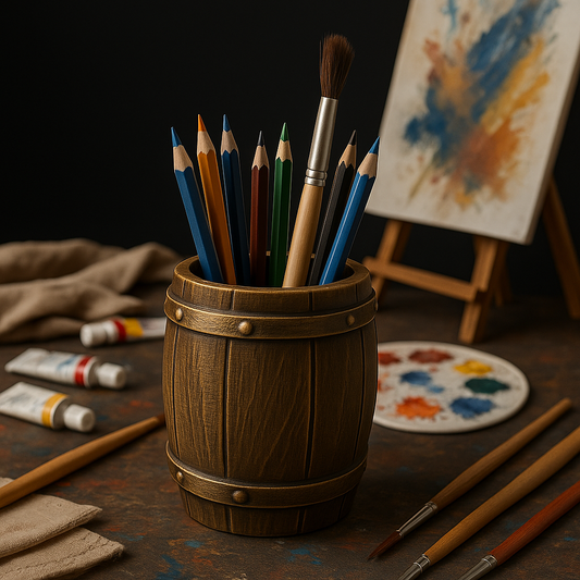 604 Rustic Barrel Pen Holder