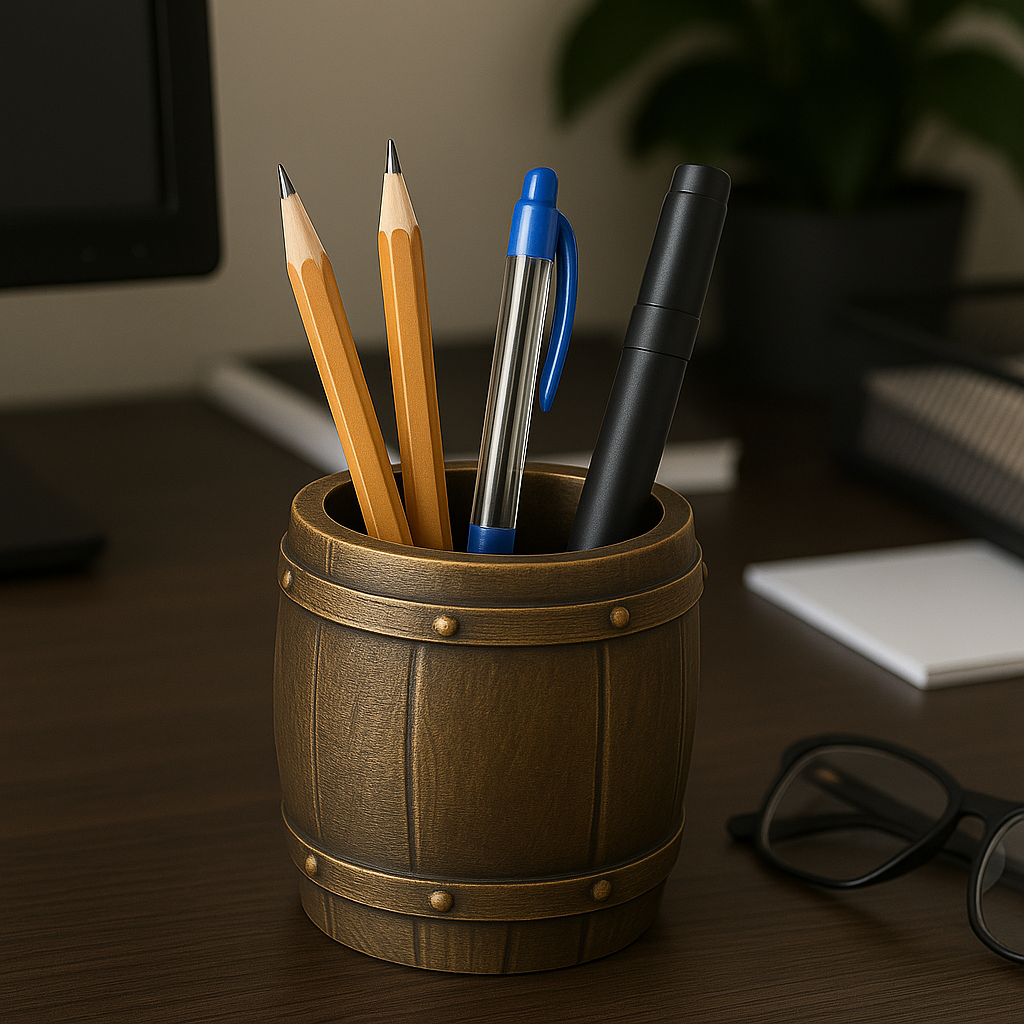 604 Rustic Barrel Pen Holder