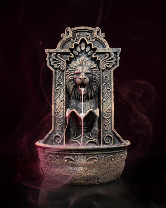 10005 Lion Courage Fountain Backflow Incense Burner