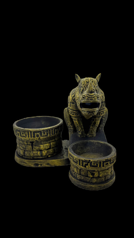 Ancient Rhino Shrine – Planter cum Backflow Burner
